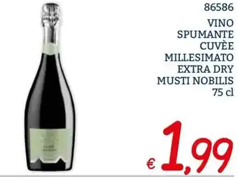 Zona VINO SPUMANTE CUVÈE MILLESIMATO EXTRA DRY MUSTI NOBILIS 75 cl offerta