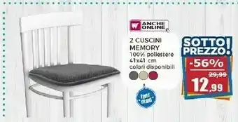 Happy Casa 2 Cuscini Memory 100% Pollestere offerta