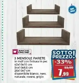 Happy Casa 3 Mensole Parete offerta