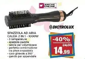 Happy Casa Dictrolux Spazzola Ad Aria Calda 2 In 1 - 1000w offerta