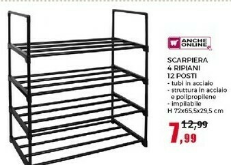 Happy Casa Scarpiera 4 Ripiani 12 Posti offerta