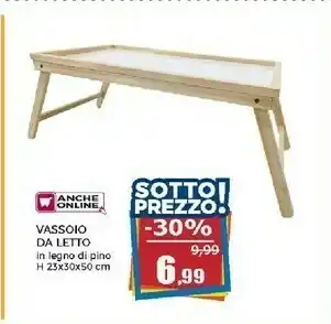 Happy Casa Vassoio Da Letto In Legno Di Pino offerta