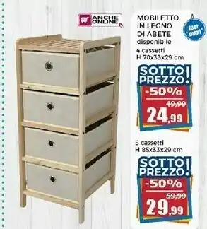 Happy Casa Mobiletto In Legno Di Abete offerta