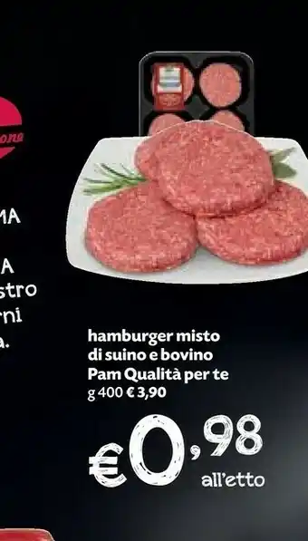 Pam Hamburger Misto Di Suino E Bovino offerta
