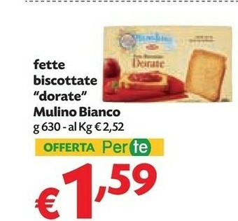 Pam Mulino Bianco Le Dorate Fette Biscottate 630 G(ml) offerta