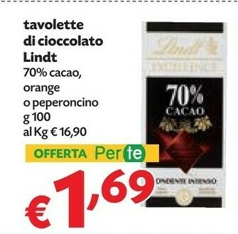 Pam Lindt Excellence 70% Cacao offerta