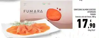 Conad Superstore CONFEZIONE SALMONE SCOZZESE AFFUMICATO FUMARA lavorato solo dal fresco, 300 g offerta