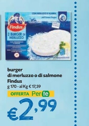 Pam Findus 2 Burger Di Merluzzo Con Prezzemolo E Limone 170 G(ml) offerta