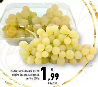 Conad Superstore UVA DA TAVOLA BIANCA ALEDO 500 g offerta