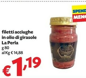 Pam Perla Filetti Acciughe In Olio Di Girasole offerta