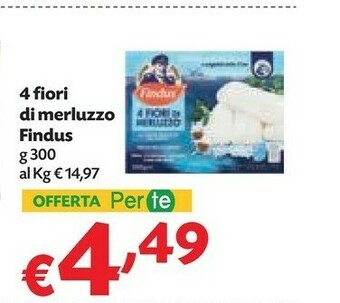 Pam Findus 4 Fiori Di Merluzzo 300 G(ml) offerta