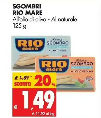 Tigros Rio Mare Filetti di sgombro offerta