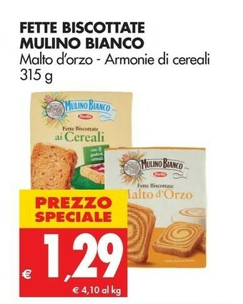 Tigros Mulino Bianco Fette biscottate offerta
