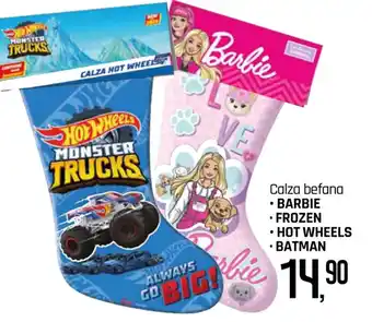 Famila Superstore Calza befana BARBIE - FROZEN - HOT WHEELS - BATMAN offerta
