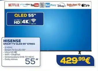Euronics HISENSE SMART TV QLED 55" E79KQ offerta