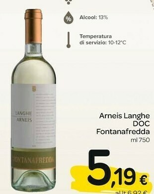 Carrefour Fontanafredda Arneis Langhe Doc offerta