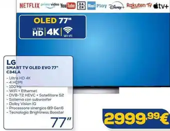 Euronics LG SMART TV OLED EVO 77" C34LA offerta