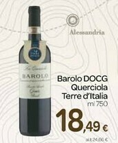 Carrefour Terre d'Italia Barolo Docg Querciola offerta