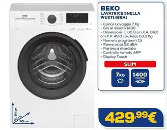 Euronics BEKO LAVATRICE SNELLA WUX71486AI offerta