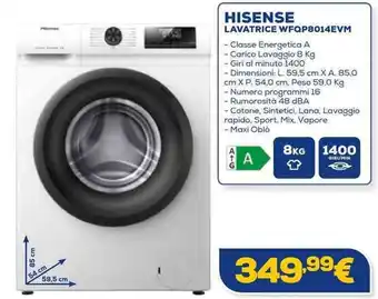 Euronics HISENSE LAVATRICE WFQP8014EVM offerta