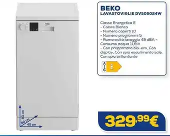 Euronics BEKO LAVASTOVIGLIE DVS05024W offerta