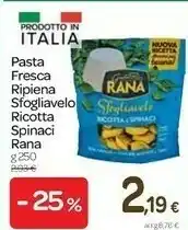 Carrefour Giovanni Rana Pasta Fresca Ripiena Sfogliavelo Ricotta Spinaci offerta