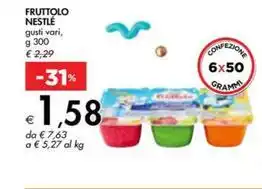 Bennet FRUTTOLO NESTLÉ gusti vari, g 300 offerta