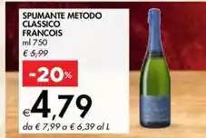 Bennet SPUMANTE METODO CLASSICO FRANCOIS ml 750 offerta