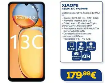 Euronics XIAOMI REDMI 13C 8+256GB offerta