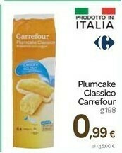 Carrefour Carrefour - Plumcake Classico Preparato Con Yogurt 198 G(ml) offerta