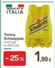 Carrefour Schweppes Tonica offerta