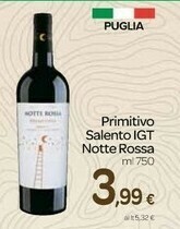 Carrefour Notte rossa Primitivo Salento Igt offerta