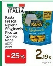 Carrefour Rana Sfogliavelo Ricotta, Spinaci Ed Erbette 250 G(ml) offerta