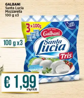 In Coop GALBANI Santa Lucia Mozzarella 100 g x3 offerta