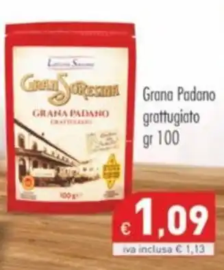 Cash & Carry Grossy Latteria Soresina Grana Padano grattugiato gr 100 offerta