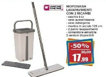 Happy Casa Mopowash Lavapavimenti Con 2 Ricambi offerta