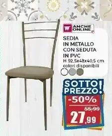 Happy Casa Sedia In Metallo Con Seduta In Pvc offerta