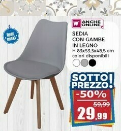 Happy Casa Sedia Con Gambe In Legno offerta