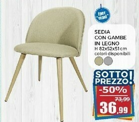 Happy Casa Sedia Con Gambe In Legno offerta