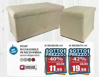 Happy Casa Pouf Richiudibile In Microfibra offerta