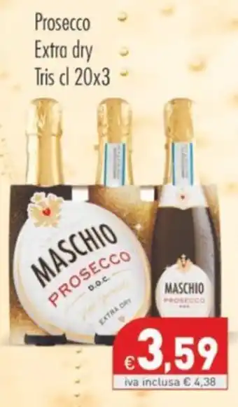 Prosecco Extra dry Tris cl 20x3