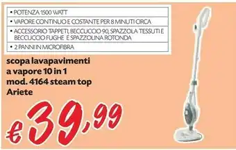 Ariete 4164 Pulitore A Vapore Verticale 0,35 L Blu, Bianco 1500 W