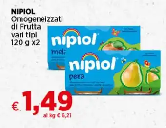 In Coop NIPIOL Omogeneizzati di Frutta vari tipi 120 g x2 offerta