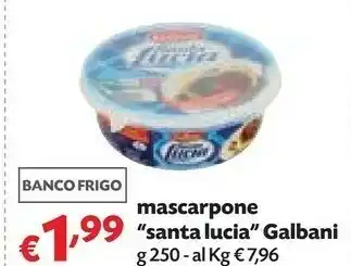 Pam Galbani Galbani - Mascarpone Santa Lucia 250 g(ml) offerta