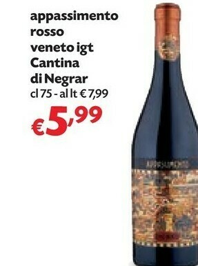 Pam Cantina Di Negrar Appassimento Rosso Veneto Igt 75 Cl offerta