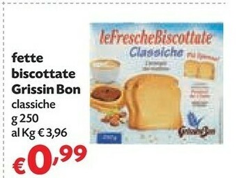 Pam Grissin Bon - Le Fresche Biscottate Gusto Classico 250 G(ml) offerta