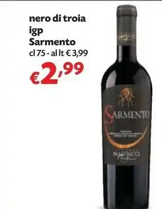 Pam Sarmento Nero Di Troia Igp 75 Cl offerta