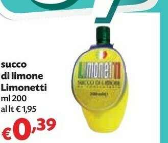 Pam Limonetti Succo Di Limone 200 Ml offerta