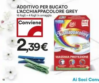 Coop ADDITIVO PER BUCATO L'ACCHIAPPACOLORE GREY 16 fogli + 4 fogli in omaggio offerta