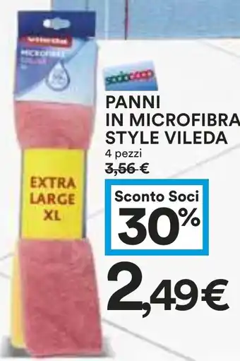 Coop PANNI IN MICROFIBRA STYLE VILEDA 4 PEZZI offerta